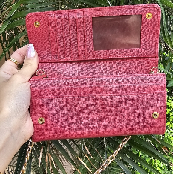 Authentic PRADA Large Saffiano Leather Wallet On Chain - Picture 2 of 11